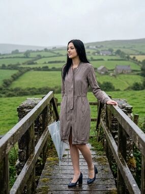 Trouve | Utility Bomber Midi Dress / Longline Jacket | Size M